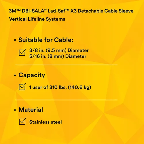 Vista 15 de 3M Funda para cable DBI-SALA YellowBlue