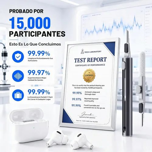 Vista 3 de Hyashee Kit limpiador para Airpods Pro 1 2 3 pluma de limpieza multifunción con cepillo suave esponja flocado para auriculares Bluetooth, Negro
