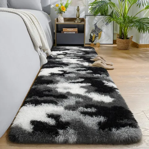 Vista 30 de AROGAN Alfombras suaves de 2 x 4 pies para dormitorio, alfombra mullida de felpa, alfombra peluda que no desprende para guardería, habitación