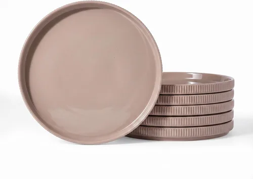 Vista 29 de famiware Star Platos de Ensalada para 6, Juego de Platos de 8 Pulgadas, Vajilla de Gres, Platos Pequeños para Postre, Ensalada, Aperitivo, Blanco