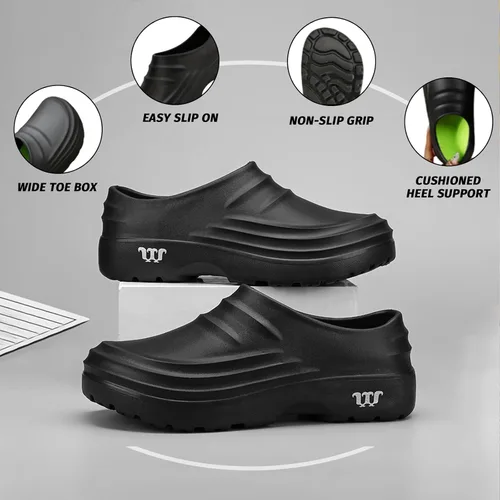 Vista 6 de Armadillo Chef Shoes for Men - Slip Resistant, Lightweight & Waterproof Garden Clogs for Women, Ideal Work Shoes for Kitchens