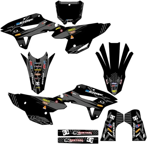 Vista 6 de Kit de base gráfica CRF 450 RX Mayhem Black Senge 2021-2024 compatible con Honda