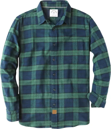 Vista 45 de Dubinik® Camisa de franela, para hombre, de manga larga, a cuadros, suave, 100% algodón, informal, con botones, ajuste regular Gris Negro