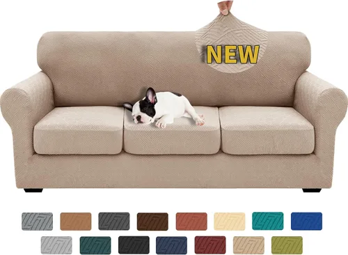 Vista 45 de XINEAGE Funda de diván para sofá en forma de L, fundas de sofá modular para mascotas, funda de asiento de sofá antideslizante lavable, fundas