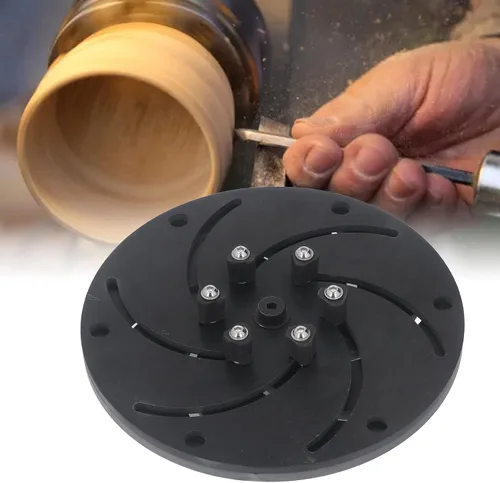 Vista 8 de Longworth - Portabrocas de torno de madera autocentrante con construcción de aleación de aluminio para carpintería tazón y plato, color negro, 9.843