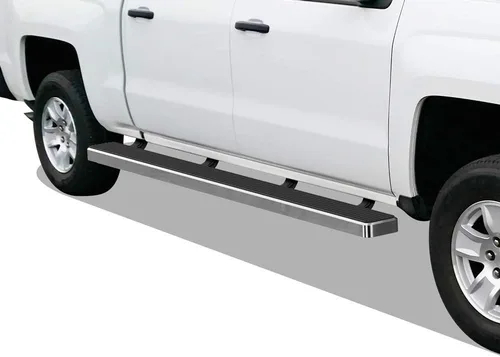 Vista 12 de APS - Estribos iBoard para Chevrolet con cabina extendida de 2 puertas completas + 2 puertas de apertura inversa, 4 pulgadas, Aluminio negro
