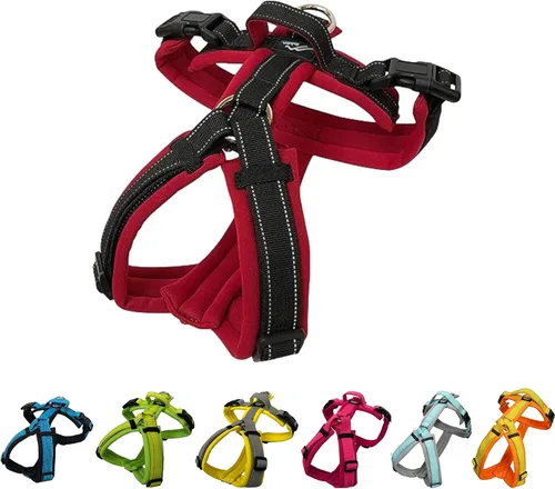 Vista 7 de Hakusan - Arnés para perro Zero tipo básico, seguro, sin asfixia/difícil de desconectar, gran ajuste, fácil de poner y quitar, ajustable, reflector