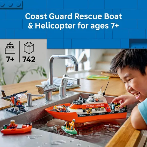 Vista 2 de LEGO City Coast Guard Rescue Boat & Helicopter 60504