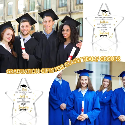 Vista 6 de Weysat 12 piezas de regalo de graduación 2026, adorno de recuerdo acrílico para ella, él de secundaria, universidad, regalos de graduación, centro
