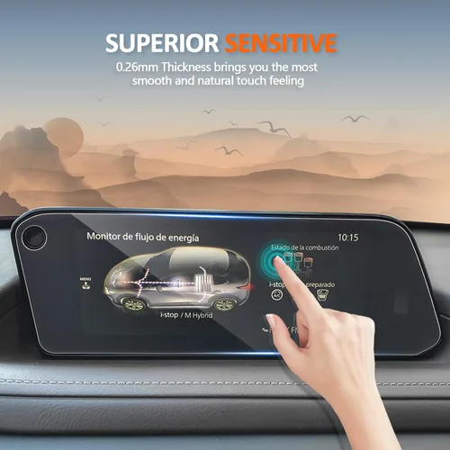Vista 4 de CDEFG Protector de pantalla de vidrio templado para Mazda CX-3 2021 2020 2019 (7 pulgadas), control de centro de navegación GPS, pantalla táctil