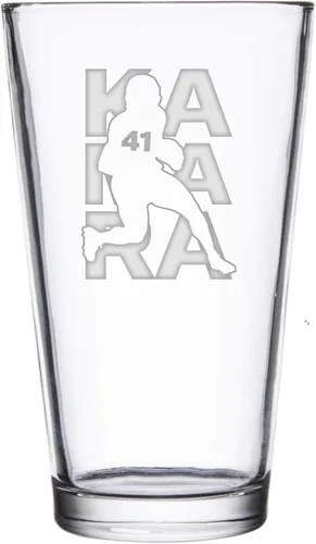 Vista 6 de Hat Shark Jugador atlético deportivo de fútbol – Vasos de pinta grabados con láser para cerveza, jarra de 16 onzas (Allen #17)