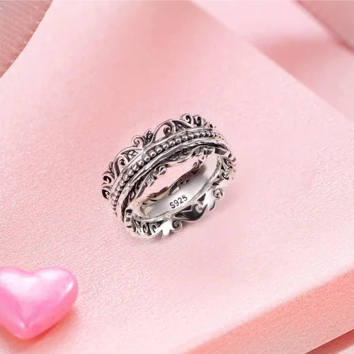 Vista 3 de Spinner Ring 925 Sterling Silver Fidget Rings for Anxiety Stress Relieving ADHD Autism Rings Women Men