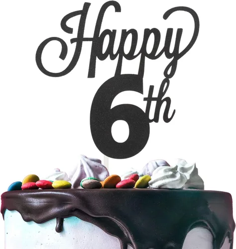 Vista 102 de LINGTEER - Decoración para pastel con texto "Happy Birthday 100", color negro