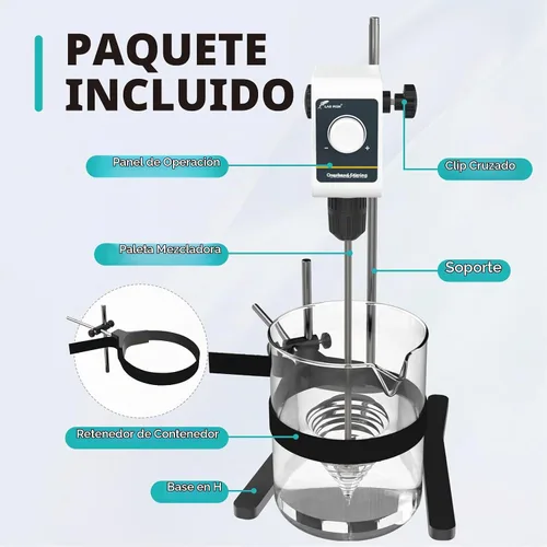 Vista 5 de LAB FISH OS-5E Agitador superior, 10L 200-1200RPM