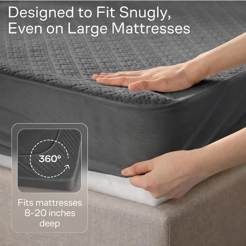 Vista 6 de Protector de colchón individual 100% impermeable, protección de 360 grados contra derrames, manchas y accidentes para padres y dueños de mascotas