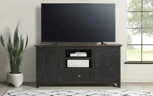 Vista 3 de Martin Svensson Home Monterey - Soporte para TV, color negro con tapa marrón