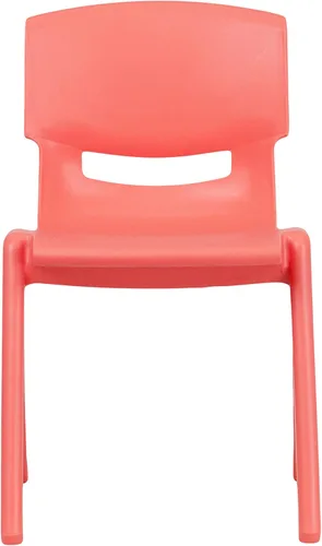 Vista 8 de Flash Furniture Silla escolar apilable de plástico rojo con altura de asiento de 13.25 pulgadas