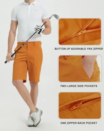 Vista 5 de Lesmart Pantalones cortos de golf para hombre, elásticos, de secado rápido, ajuste relajado, con rendimiento técnico