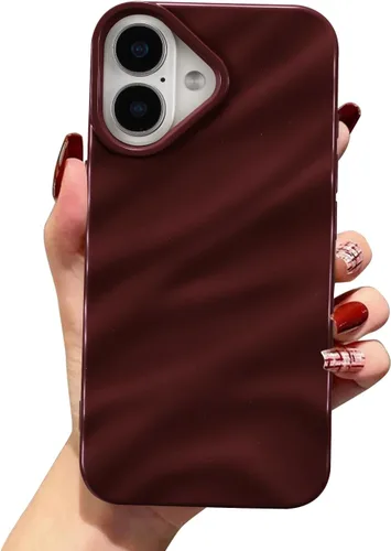 Vista 51 de QLTYPRI Funda compatible con iPhone 11, bonita funda con patrón de ondas de agua para niñas y mujeres, delgada, satinada, brillante, suave, de Beige