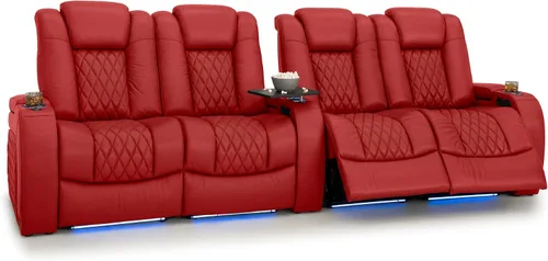 Vista 137 de Seatcraft Asiento de cine en casa Diamante Marrón Reclinable Individual