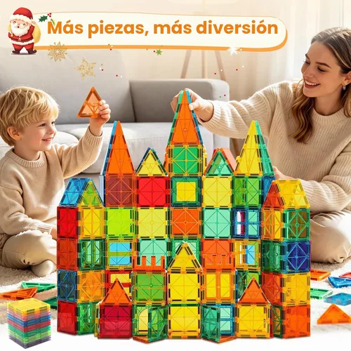 Vista 2 de NVHH 100 bloques magnéticos de azulejos para niños de 3 a 5 4 a 8 años