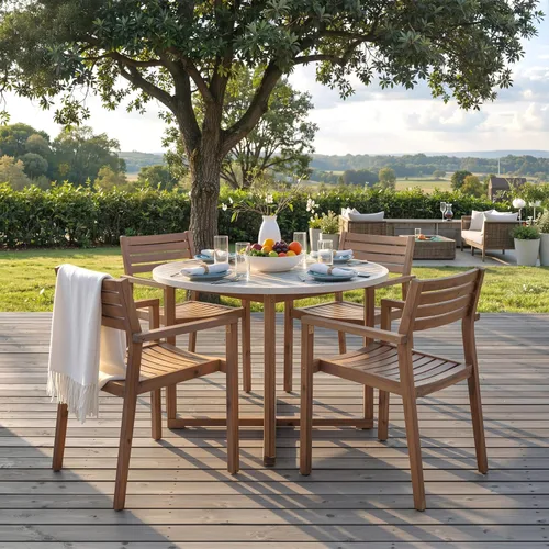 Vista 16 de Quarte Moderno juego de comedor de patio al aire libre de 5 piezas, juego de barra de mimbre de ratán de polietileno para jardín, 4 sillas de altura