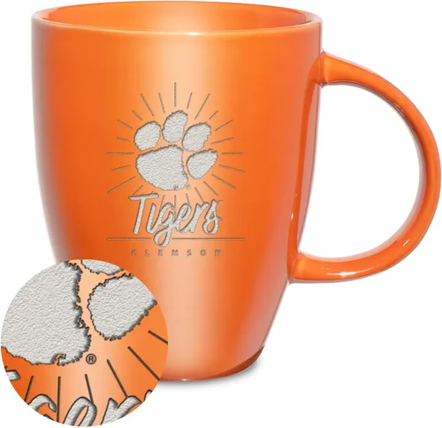 Vista 126 de Rico Industries - Taza de lustre cerámico con grabado láser de la NCAA de 18oz - Café-Té