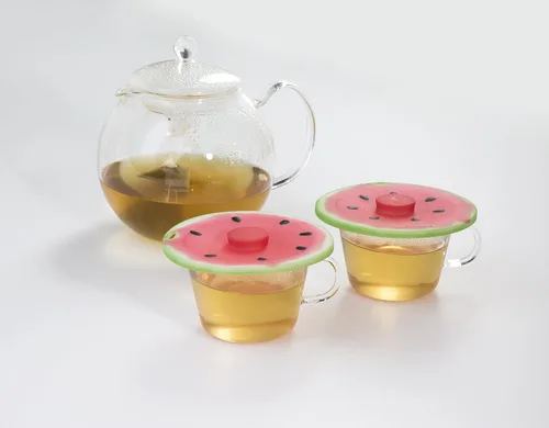 Vista 6 de Charles Viancin - Juego de 2 fundas de silicona para bebidas de sandía de 4 pulgadas - Sellado hermético en cualquier vaso de borde liso, mantiene