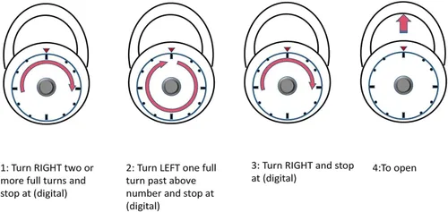 Vista 4 de Cerradura de combinación de esfera estándar, 2 pulgadas de ancho con candado de combinación diferente [945C] Candado Combinacion