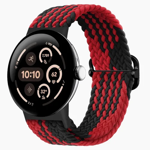 Vista 19 de Correas trenzadas Solo Loop compatibles con Google Pixel Watch 4, 3, 2, 1 de 1.61 pulgadas/1.77 pulgadas, correas elásticas ajustables de nailon