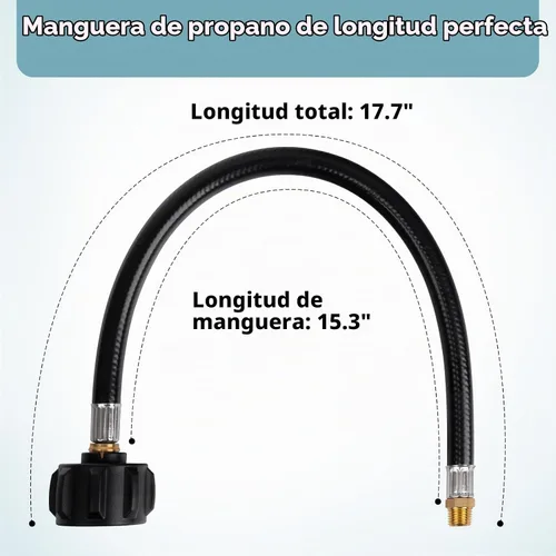 Vista 5 de SHINESTAR Paquete de 2 mangueras de propano RV de 15 pulgadas, NPT macho