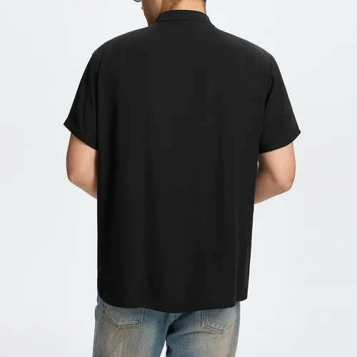 Vista 2 de Camisa de Guayabera mexicana para hombre, manga corta, diseño bordado