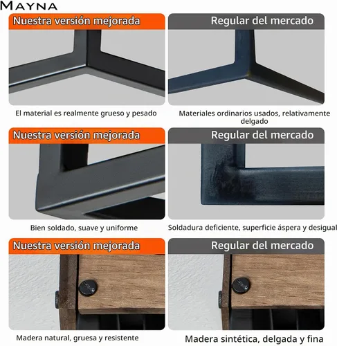 Vista 9 de MAYNA Lámpara de techo de granja, lámpara de techo rústica de 2 luces con montaje empotrado de metal y madera, accesorios de iluminación de pasillo