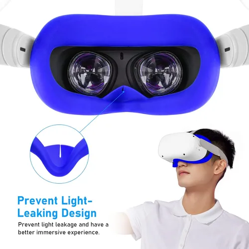 Vista 5 de YIZEIJOB Silicone Cover Set Accessories for Oculus Quest 2 Quest 2 Front Shell Protector Cover Controller Grips Cover Lens Protective Cover