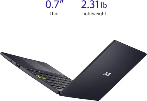 Vista 5 de ASUS Notebook E210 11.6” Ultra Thin, Procesador Intel Celeron N4020, 4GB de RAM, 64GB de almacenamiento eMMC, Windows 10 Home en Modo S con un año