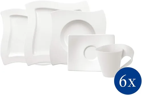 Vista 2 de Villeroy & Boch NewWave - Vajilla básica de 30 piezas, color blanco