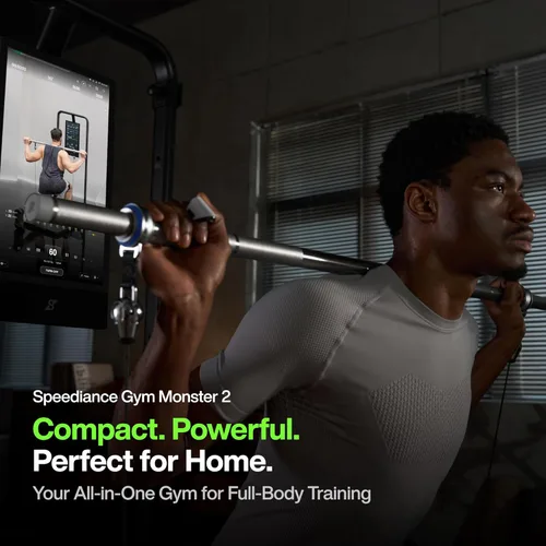 Vista 2 de Speediance Gimnasio en casa, máquina Smith multifuncional inteligente alimentada por IA para entrenamiento de fuerza de cuerpo completo