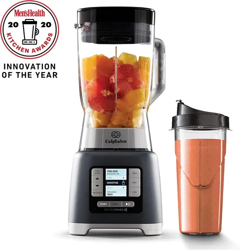 Vista 7 de [Usado] Calphalon Licuadora, vaso portátil Blend-n-Go de 24 onzas, motor ActiveSense de 1200 W, acero inoxidable oscuro