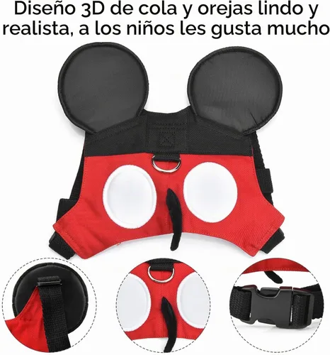 Vista 5 de Cinturón antipérdidas para niño pequeño con minicorrea de seguridad para niños y niñas, Rojo