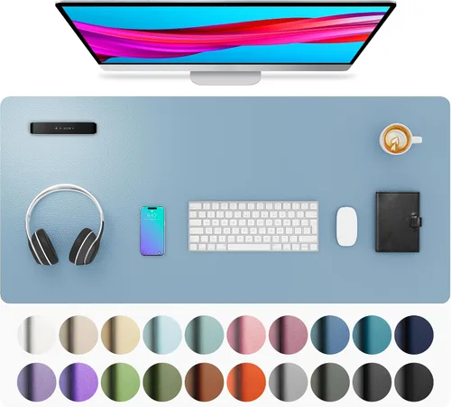 Vista 39 de Aothia - Protector de escritorio de cuero sintético grande, base antideslizante para mouse y superficie para escribir, impermeable, fácil de Agua