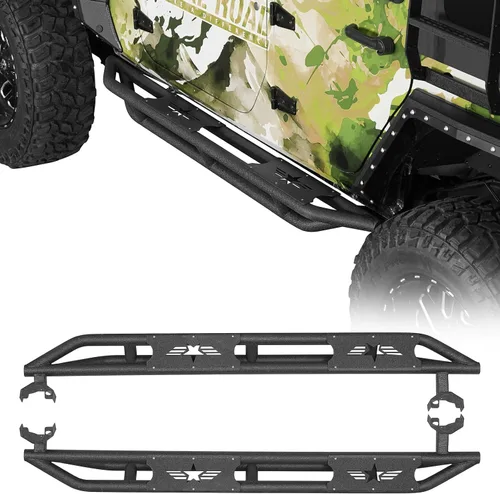 Vista 11 de u-Box Barras Nerf, Paso Lateral y Estribos de Correr para Jeep JKU Wrangler Unlimited 2007-2018