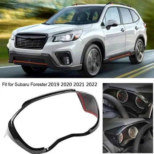 Vista 2 de Marco de panel de consola central de ABS, cubierta de instrumentos, accesorios de decoración interior para Subaru Forester 2019 2020 2021 2022 Fibra