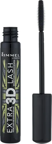 Vista 2 de Rimmel London Extra 3D No. 003 Extreme Black - Máscara de pestañas para mujer, 0.27 onzas