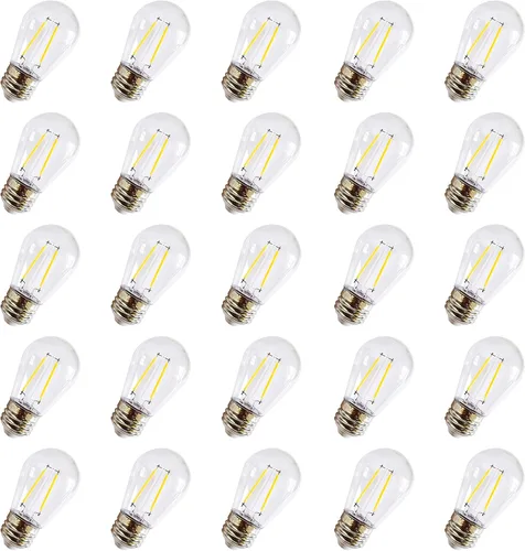 Vista 10 de Rolay 11 vatios S14 focos incandescentes con base E26, 25 unidades Transparente