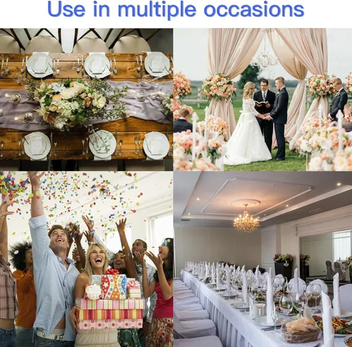 Vista 17 de WJWHQ 100 piezas de cintas elásticas de elastano con lazos para sillas, bandas de cubierta de silla con hebilla deslizante para eventos de boda