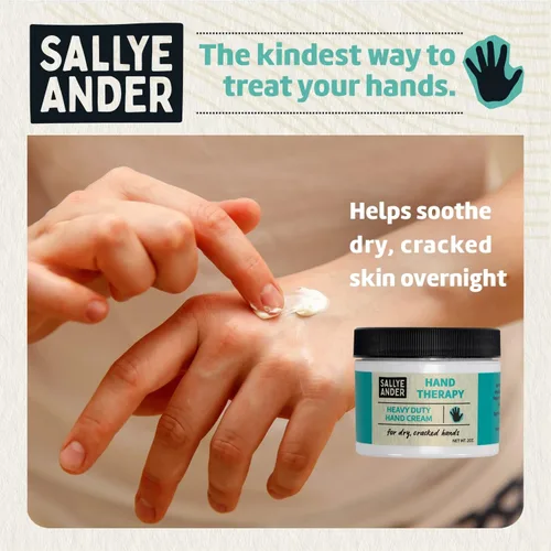 Vista 2 de SALLYEANDER Crema de terapia de manos resistente, 2 onzas, la mejor crema de manos para manos secas y agrietadas, hidrata la piel seca, perfumada