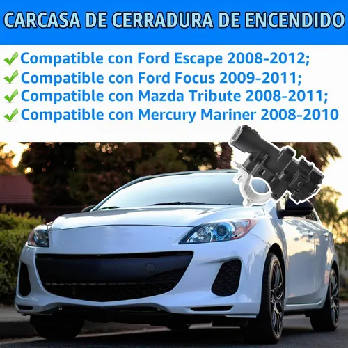 Vista 2 de 989-019 Carcasa de cerradura de encendido Compatible con Ford Escape 2008-2012 Focus 2008-11 Compatible con Mazda Tribute 2008-11 Compatible