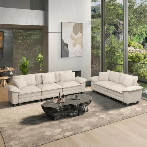 Vista 25 de HERA'S HOUSE Juego de sofás seccionales modulares de 2 piezas, juego de sofá de gran tamaño con loveseat y sillón, cómodos sofás nube con cojines