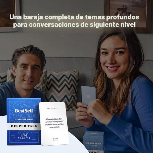 Vista 4 de BestSelf Deeper Talk Deck – 170 Conversation Starter Cards, 6 Categories
