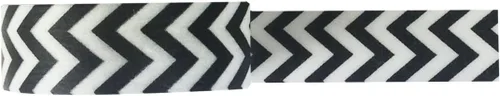 Vista 2 de allydrew Cinta adhesiva japonesa a rayas Washi - Chevron corto negro